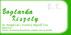 boglarka kiszely business card